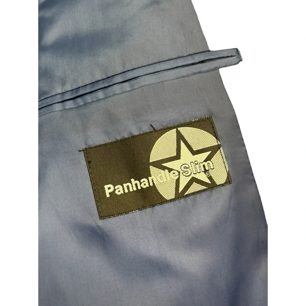 Panhandle Slim 44R Blue Western Blazer Jacket 100% Silk Sport‎ Suit Coat Cowboy